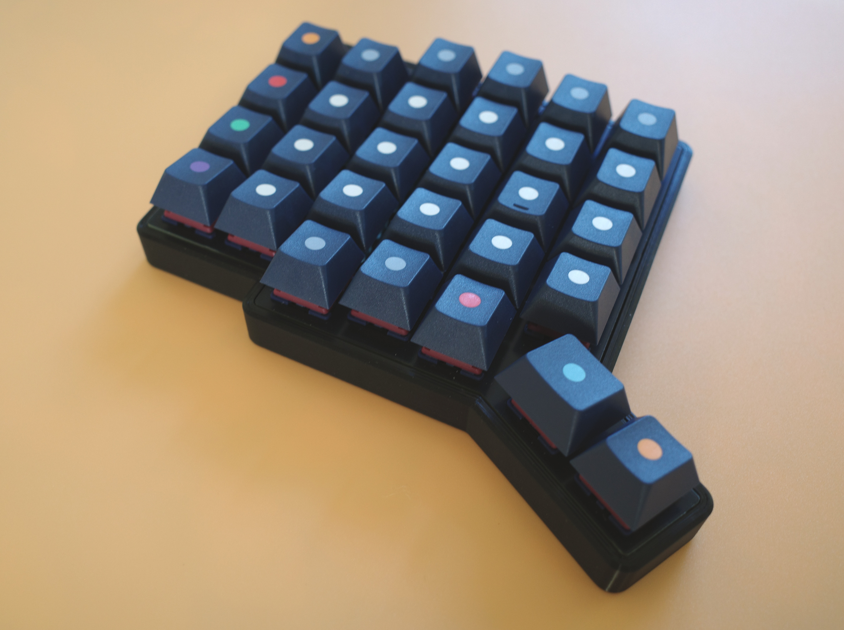 3D Printed Case - Left half, angled view