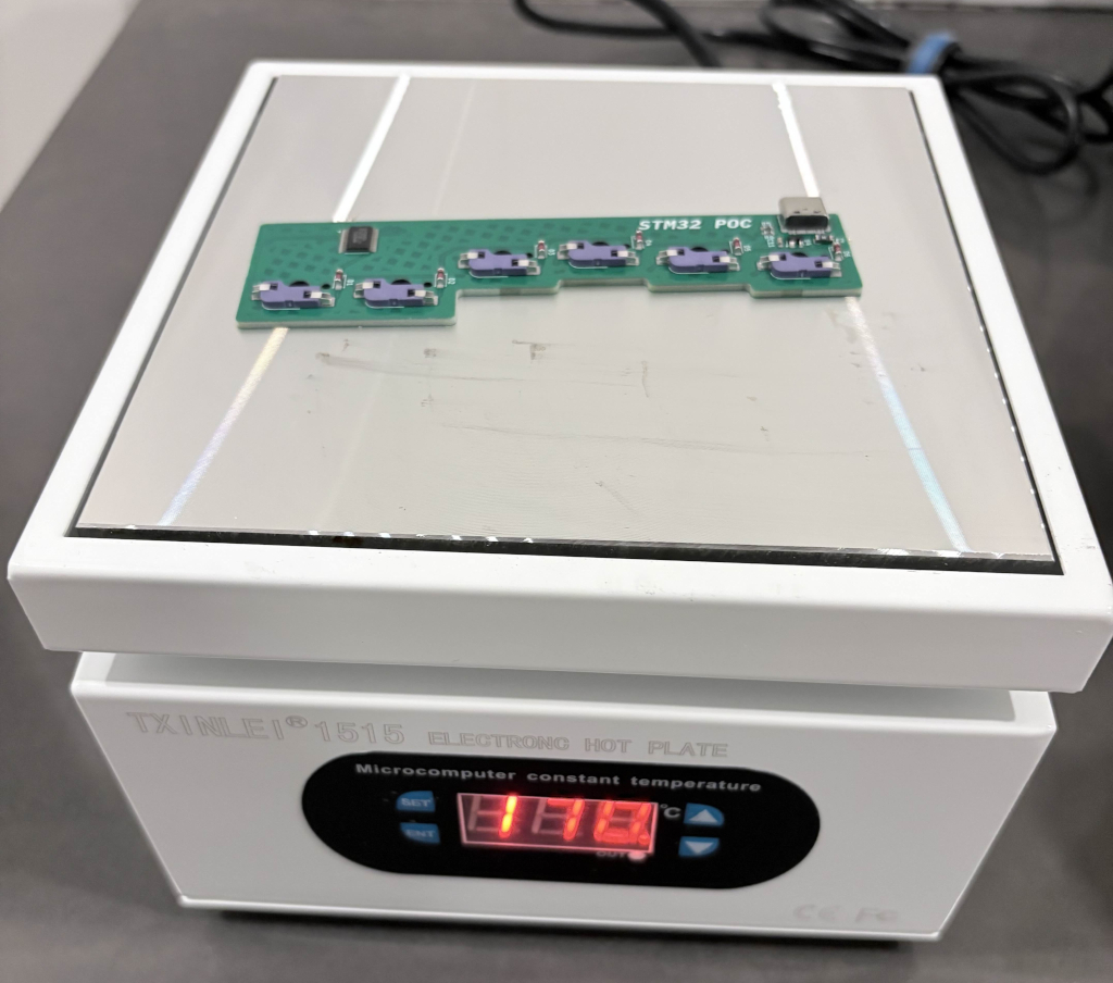 Hot plate soldering PCBs