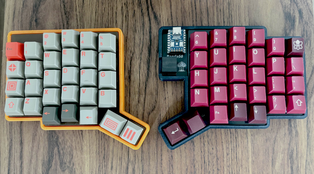 Pando keyboard left, Pando58 right