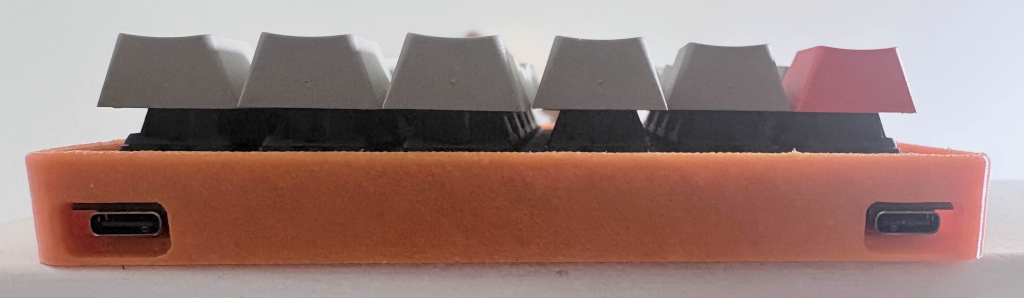 Back side of the left half of the keyboard